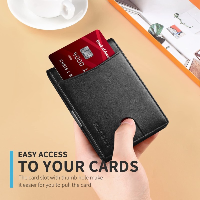 RUNBOX Mens Slim Wallet Larger Capacity with 12 Slots RFID