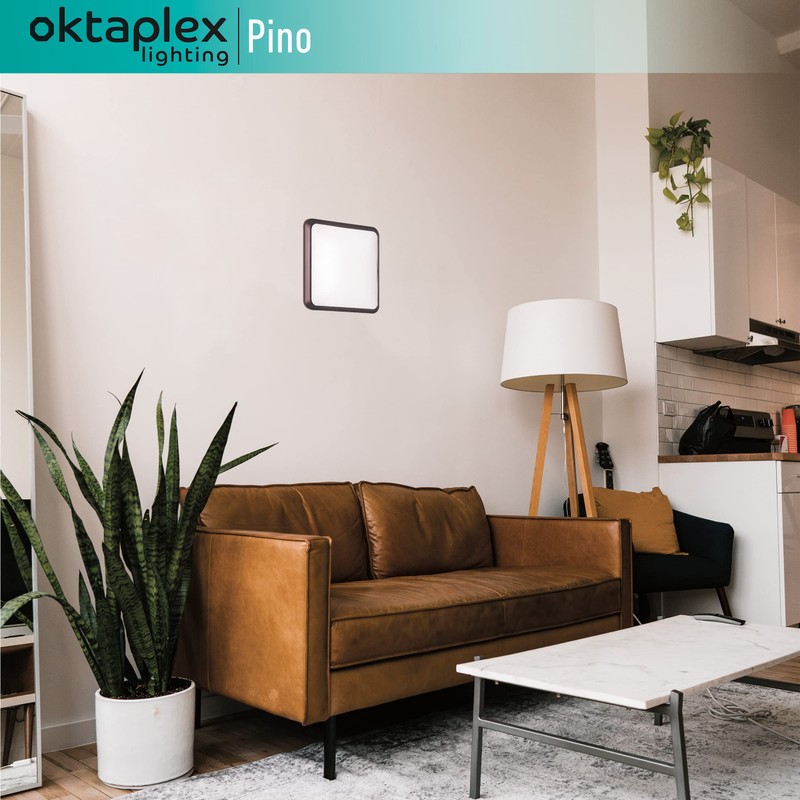Oktaplex lighting Pino LED Ceiling Light Anthracite Square 12 Watt