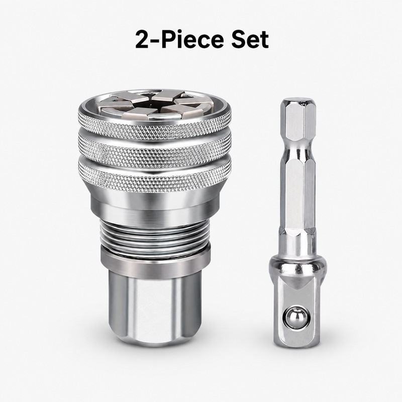 Universal Adjustable Socket Wrench for 10-19mm Fasteners - 2 Piece