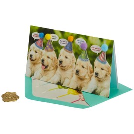 NIQUEA.D Happy Birthday Card, Row of Puppies (NB-0041)