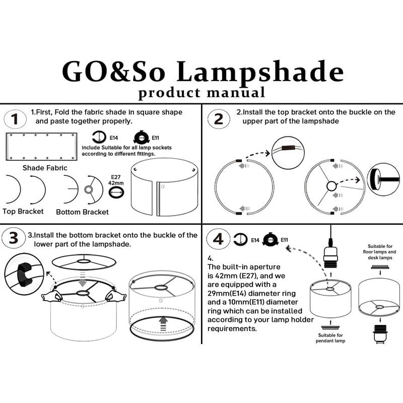 GO&SO 1 Pack Floral Large Drum Lamp Shade,16" x16" x10",