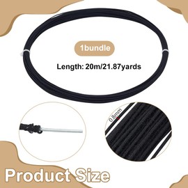 BENECREAT 20M/21.8 Yards Black Floral Wires, 0.8mm/20 Gauge Cotton Covered Millinery Wire, Iron Stem Wires for Florist Crafts Making Sewing Supplies Brim Making Accessories