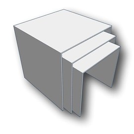 EPOSGEAR Nesting Plinths Acrylic Plastic Retail Riser Tiered Counter Display Stands - Perfect for Shops, Stalls, Ornaments, Models etc (White, Square - Set of 3 (4-6))