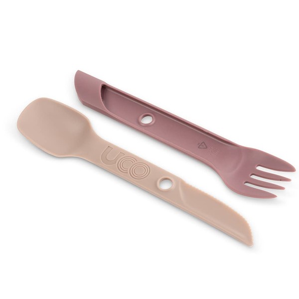 UCO Recycled ECO Switch Spork 2-Piece Integrated Camping Utensil Set, Plum Purple