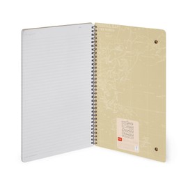 Legami - Ruled notebook with spiral binding - A4 format, spiral notebook maxi, contains 1 sheet of stickers, 160 removable pages, made of FSC paper, elastic band, 21 x 29 cm, theme travel