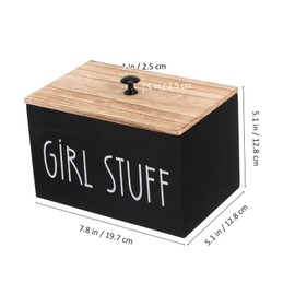 ULTECHNOVO Tampon Organizer Wood Storage Box Feminine Product Holder with Lid Dividers for Bathroom Practical and Attractive Cotton Pad Container Multi Purpose Storage