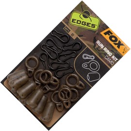 Fox Edges Camo Run Ring Kit - 8 Carp Lead Hooks Snaps for Lead Hangers Lead Clips