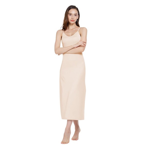 MANCYFIT Long Slips for Under Dresses Full Length Adjustable Spaghetti