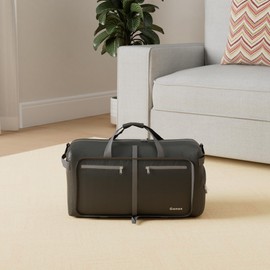 Gonex 80L Packable Travel Duffle Bag Foldable Duffel Bags for Luggage Gym Sports Camping Travelling Cycling Storage Shopping Water & Tear Resistant Gray