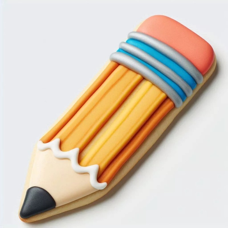 Unbranded Chubby Crayon 4.5'' Cookie Cutter Pencil Metal School Teacher