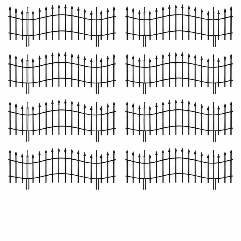 32 Inch No Dig Metal Garden Fence, 10 Pack 22