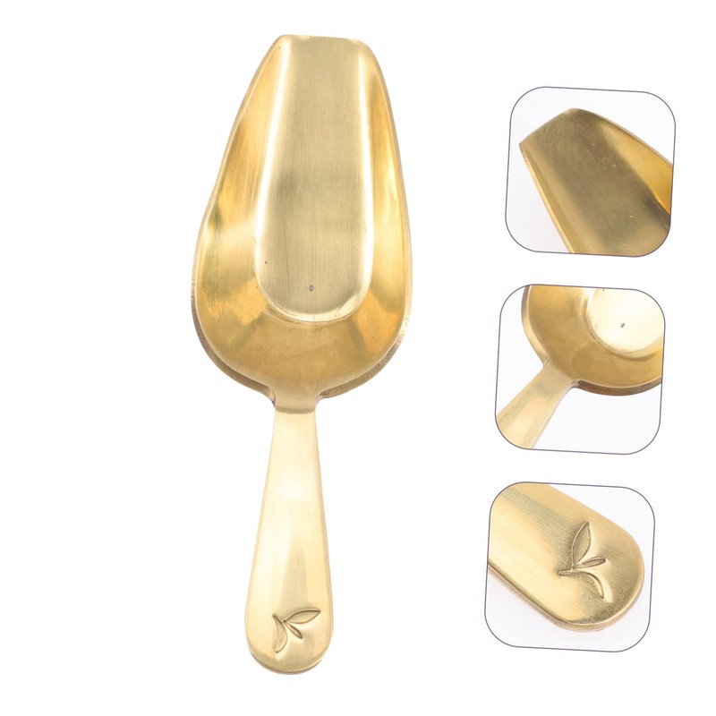 Zerodeko 3pcs Quality Small Tea Spoons Metal Leaf Scoop Bean