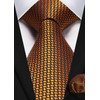 HISDERN Men's Tie Set Orange Ties and Pocket Square Polka
