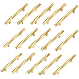 15pcs jaladera para cajon,tiradores para muebles, Manija de Aluminio de Color Cobre Dura y Resistente 6" de Largo al Desgaste Adecuada para Zapatero, Armario, Cajón, Cocina (Paso de Agujero de 3.8")