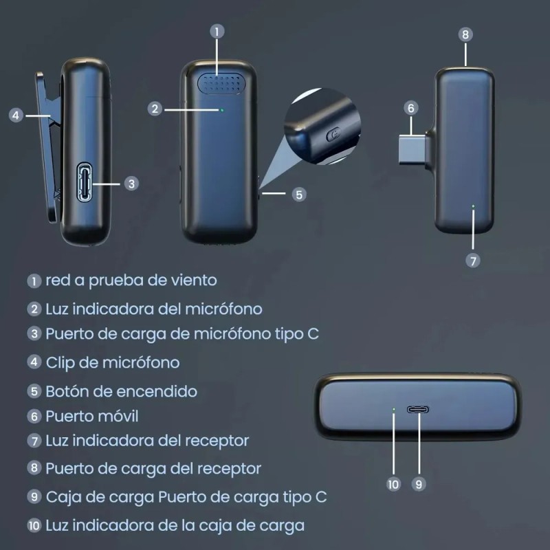 Wfeagl Lavalier Microfono Inalambrico Microfono Para Pc Microfono Para Celular