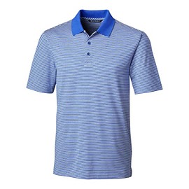 Cutter & Buck Men's Moisture Wicking UPF 50 Drytec Forge Tonal Stripe Polo Shirt, Chelan, Large