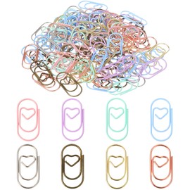 Mabor 120pcs Heart Paper Clips, Mini Colorful Decorative Clips – Small Love Shaped Metal Clamps for Journals, Notes, Office & School Supplies (8 Mixed Colors)