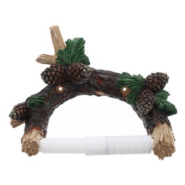 Pinecone/Pine Branch Wall Mounted Toilet Paper Holder - Rustic Bathroom Decor