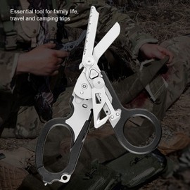 plplaaoo Foldable Multifunctional Scissors for Medical Professionals, Emergency Response Shears, Portable Stainless Steel Scissors for Camping Travel, Emergency Response Shears