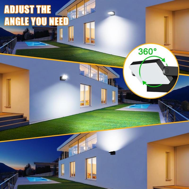 Juyace 60W LED Flood Lights Outdoor Wall Pack Light No