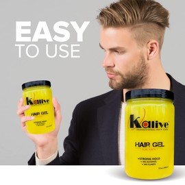 KALIVE Men's Hair Styling Gel 32 oz, Strong-Hold and Light Shine all day, Mens Hair Product fresh scent No Flaking or Alcohol