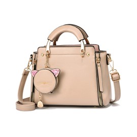 NICOLE & DORIS Women Handbag Crossbody Bag Cute Small Shoulder Bags PU Leather Girls Messenger Bags with Cute Coin Purse Khaki