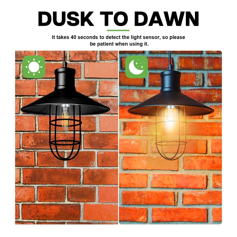 Eastiya Dusk to Dawn Outdoor LED Light Bulb, 5W Equivalent