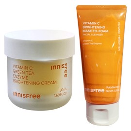 Innisfree Vitamin C Capsule Moisture Cream 50mL + Vitamin C Brightening Pack to Foam 120g / 이니스프리 비타민C 캡슐 수분크림 50mL+비타민C 브라이트닝 팩투폼 120g