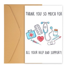 Thank You Card with Envelope, Thank You Cards for Practitioner Doctors Nurses Medical Staff Funny Physician Appreciation Note for Men Women Nursing Preceptor Doctors Day Gifts
