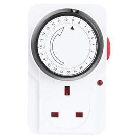 Practical Timer Switch, 24H Cycle PC Material Timer Plug Socket 240V UK Plug Intelligent Saves Energy for Water Heaters Improve Efficiency Water Dispenser