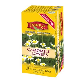 Impra Camomile Flowers Herbal Infusion Tea, 25-Count Tea Bags (Pack of 6)