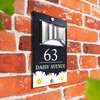 Custom Signs Solar Illuminated Modern Anthracite House Number Sign 24cm