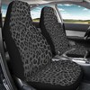 Talayituse Black Leopard Print Car Seat Covers 2pcs/Set High Back