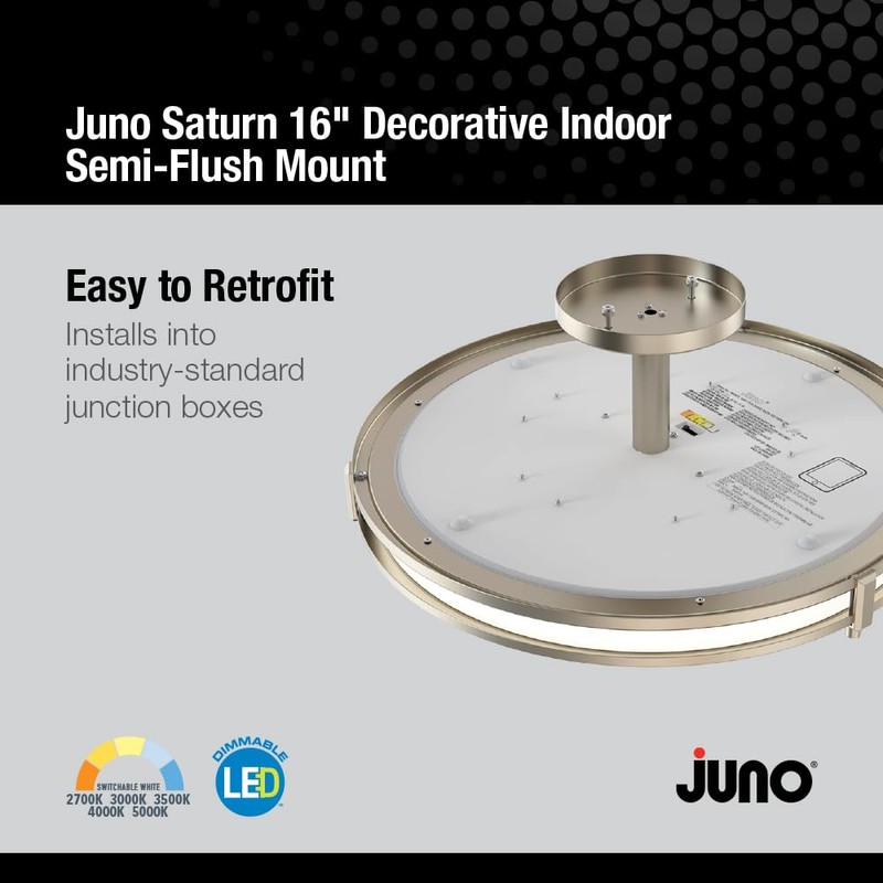 Juno Saturn Semi-Flush Mount Ceiling Light with Switchable Color Temperature