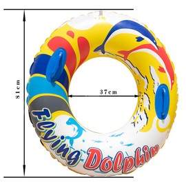 Pool Floats,Inflatable Pool Floats,Dolphin Swimming Ring,with Handles, Inflatable Swimming Ring Lounge,Kids Floaties Water Toys for Pool Beach Party.