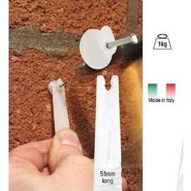 Blitz 'Plus' Hard Wall Hooks + Finger Guards - 1kg Picture Frame Hanging - Pack of 20