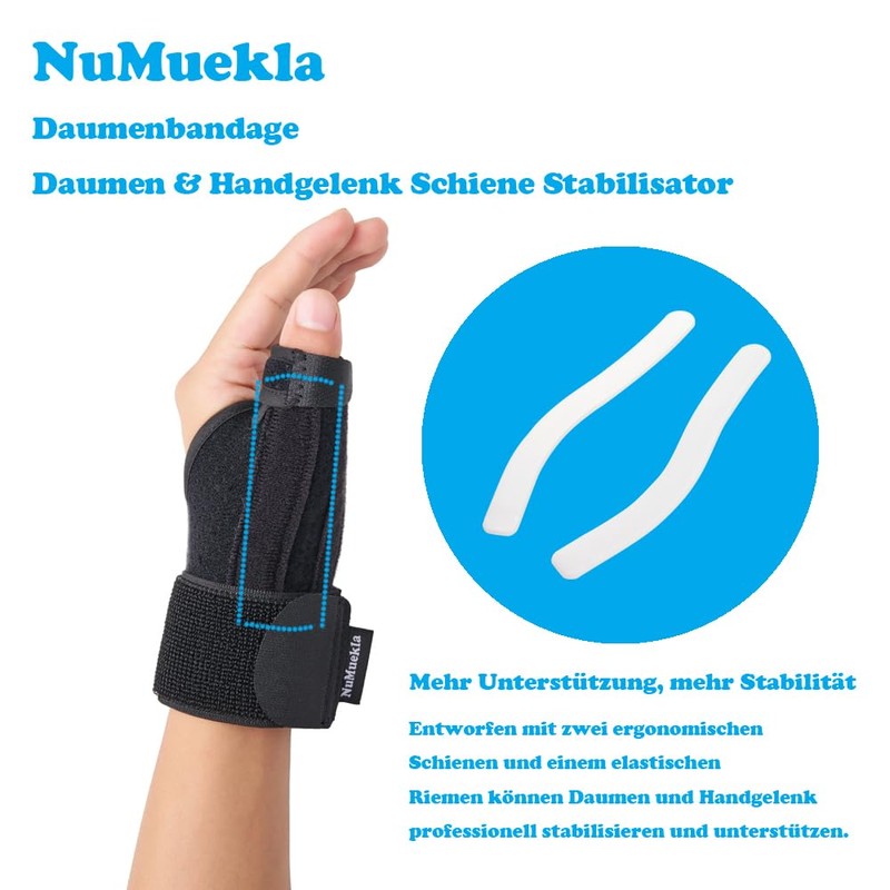 NuMuekla Thumb & Wrist Splint Stabiliser for Trigger Finger, Thumb