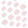 24Pcs Press On Nails Short Square Fake Nails Pink White