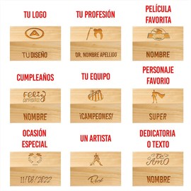 INSTACASE Caja para Regalo De Madera Natural Personalizada con tu Diseño y Nombre, Estuche para Regalo de Madera Natural, Joyero para Regalo de Madera Natural