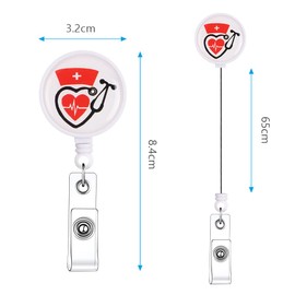 Vicloon Nurse Badge Holder, Pack of 8 Nurse Badge Holder, ID Yo-yo, with Crocodile Clip, for Nurses, Doctors, Volunteers