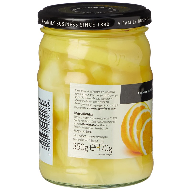 Opies Sliced Lemons, 350g