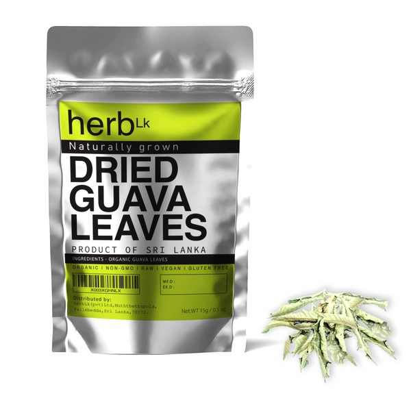 HerbLk Guava Dried Leaves Whole Tea, 30+ Leaves (0.5 Oz