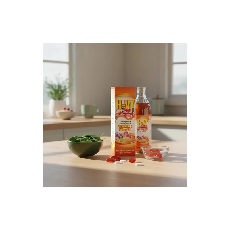 H-VT multivitamínico y minerales suplemento alimenticio en jarabe y cápsulas