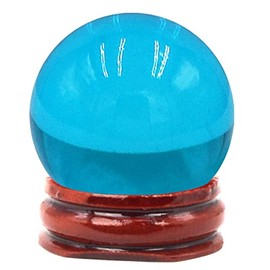 Feng Shui 40MM Multicolor Crystal Ball Asian Rare Natural Magic Beads Healing Sphere Globe Quartz Photography Balls W3815 (Blue)