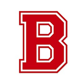 Applicable Pun Varsity Letter B - Vinyl Decal for Outdoor Use on Cars, ATV, Boats, Windows and More - Red 3 Inches Tall