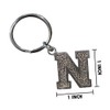 Letter N Keychain, Pewter, L014KC, 1 3/8 inches, 100% American