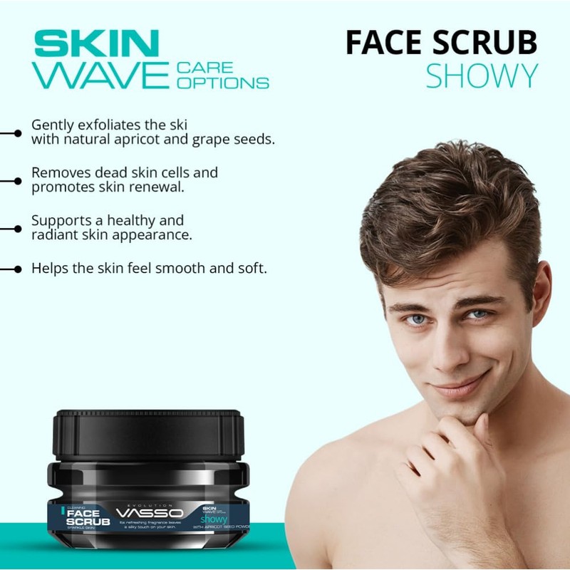 Vasso Showy Cleansing Facial Scrub Sparkly Skin with Apricot Kernel