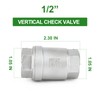 TAISHER 2PCS 304 Stainless Steel 1/2" Female Vertical Check Valve，Backflow