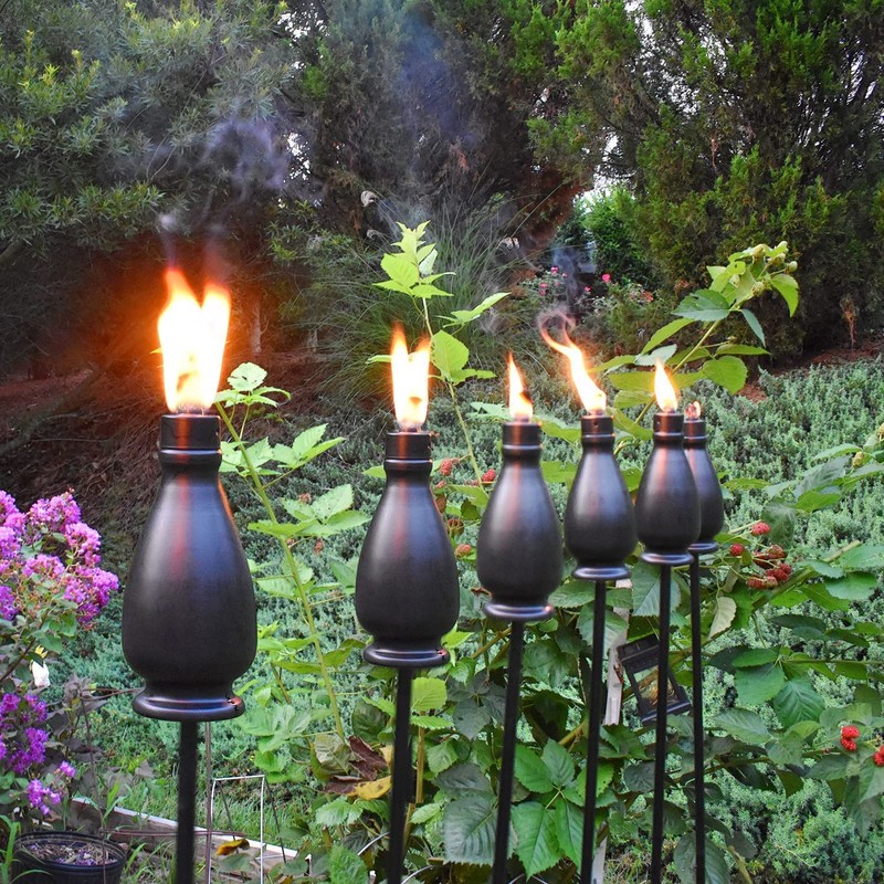 DIKAIDA Metal Citronella Torches, 6 Pack Torches Garden for Outside