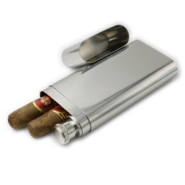 OFKPO Alcohol Pouch Bottle with Cigar Case, Stainless Steel Travel Cigar Tube with Hip Flask